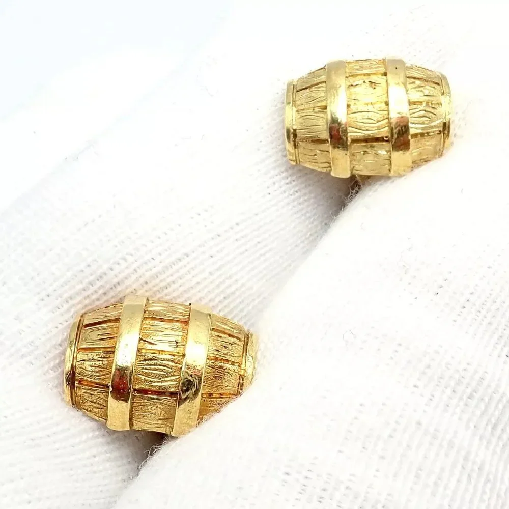 Rare! Vintage Cartier 18k Yellow Gold Barrel Cufflinks 1970's